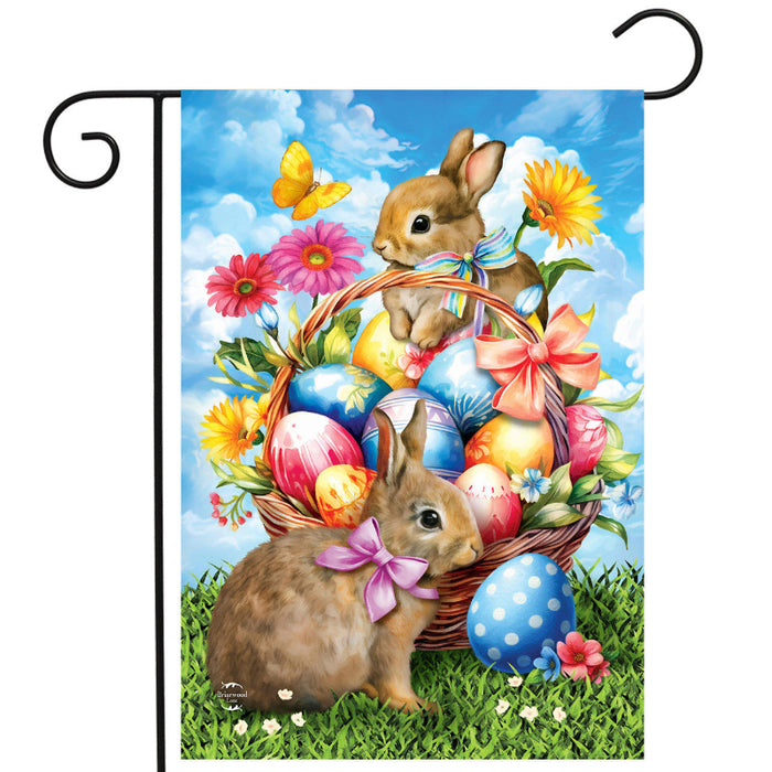 Springtime Bunnies Garden Flag