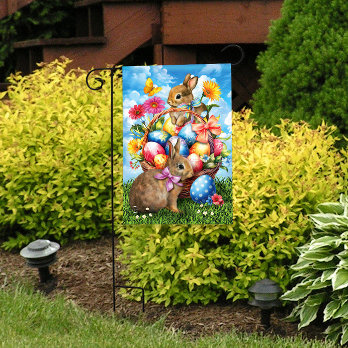 Springtime Bunnies Garden Flag
