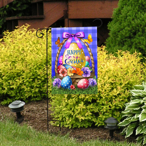 Happy Easter Egg Basket Garden Flag
