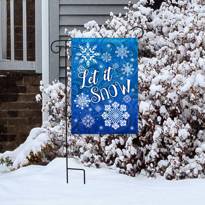 Let it Snow Snowflakes Garden Flag