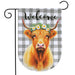 Checkered Hyland Cow Burlap Garden Flag