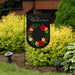 Dark Floral Wreath Burlap Garden Flag
