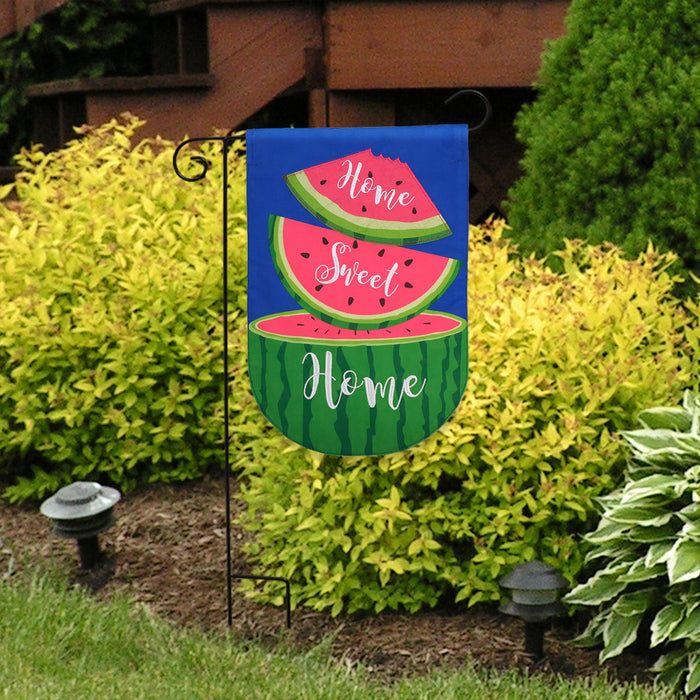 Home Sweet Home Watermelon Burlap Garden Flag