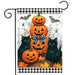 Black Cat Pumpkin Stack Garden Flag