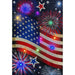 Stars and Stripes Patriotic Light Up LED Burlap Garden Flag