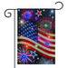 Stars and Stripes Patriotic Light Up LED Burlap Garden Flag