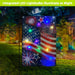 Stars and Stripes Patriotic Light Up LED Burlap Garden Flag