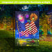 American Fireworks Light Up LED Burlap Garden Flag