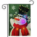 Snowman in Lights - Light Up LED Burlap Garden Flag