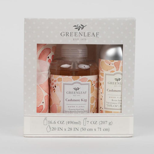 Cashmere Kiss - Warm Floral Foaming Hand Soap, Non-Aerosol Room Spray, and Tea Towel Gift Set