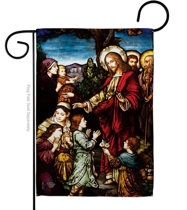 Jesus Blessing the Children Garden Flag