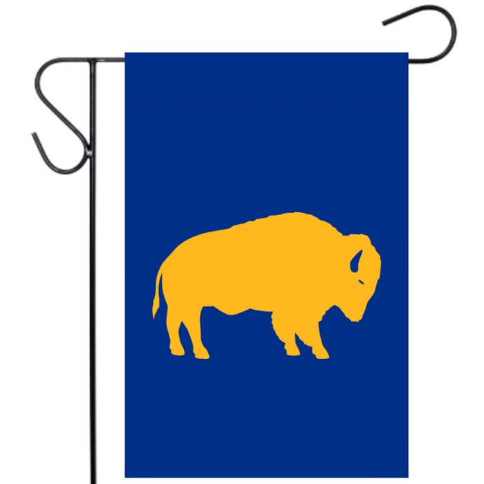 Gold and Blue Standing Buffalo Garden Flag