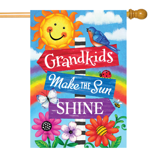 Grandkids Make the Sun Shine Banner Flag
