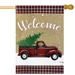 Winter Truck Burlap Banner Flag