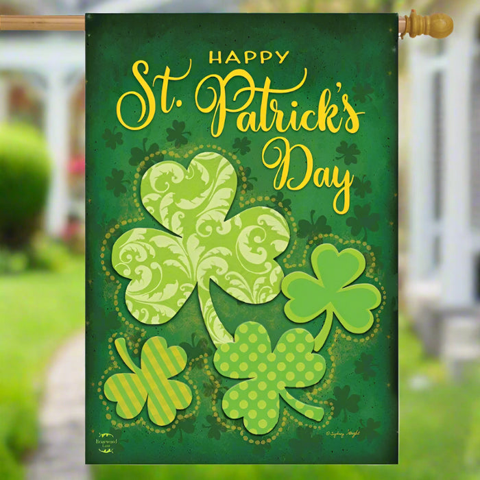 Lucky Shamrocks Banner Flag