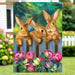 Garden Bunnies Banner Flag