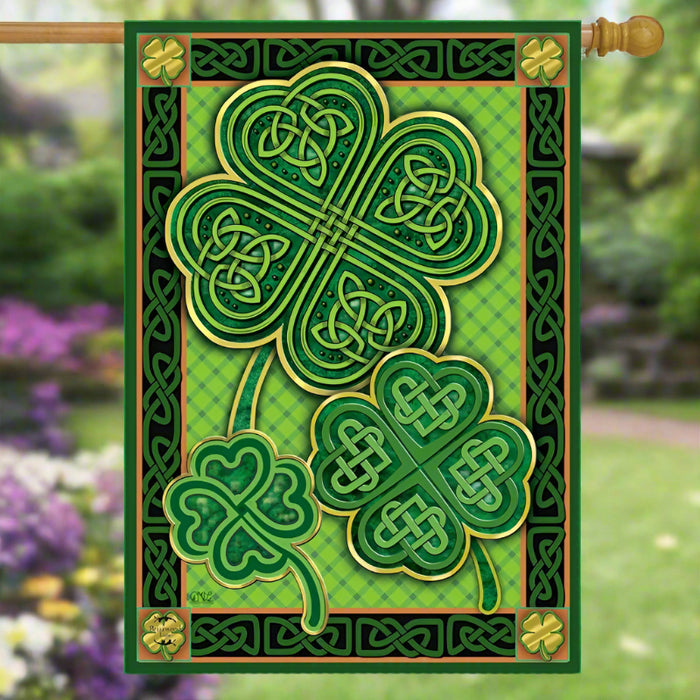 Celtic Shamrocks Banner Flag