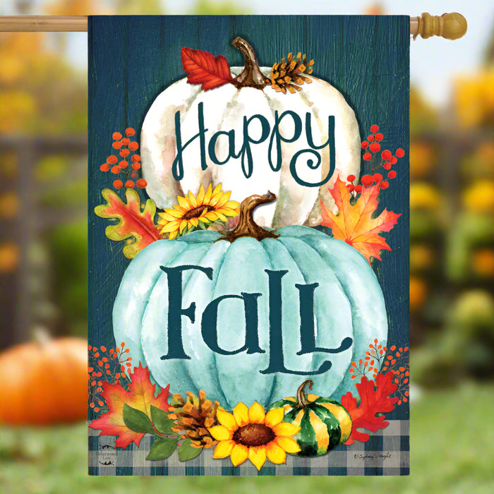 Happy Fall Pumpkins Banner Flag