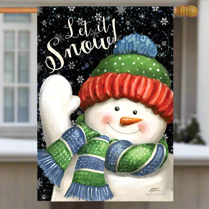 Snow Time Snowman Banner Flag