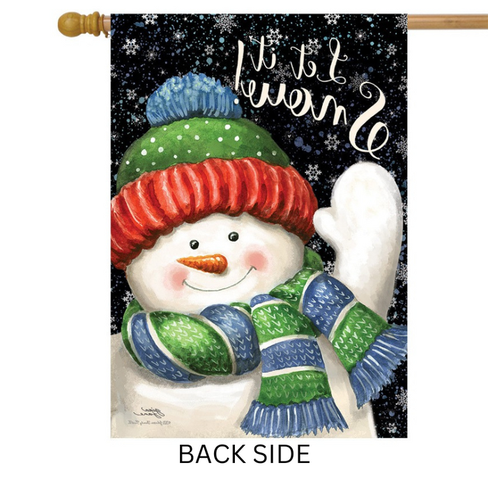 Snow Time Snowman Banner Flag