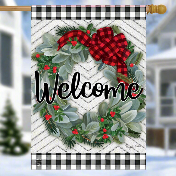 Winter Wreath Banner Flag