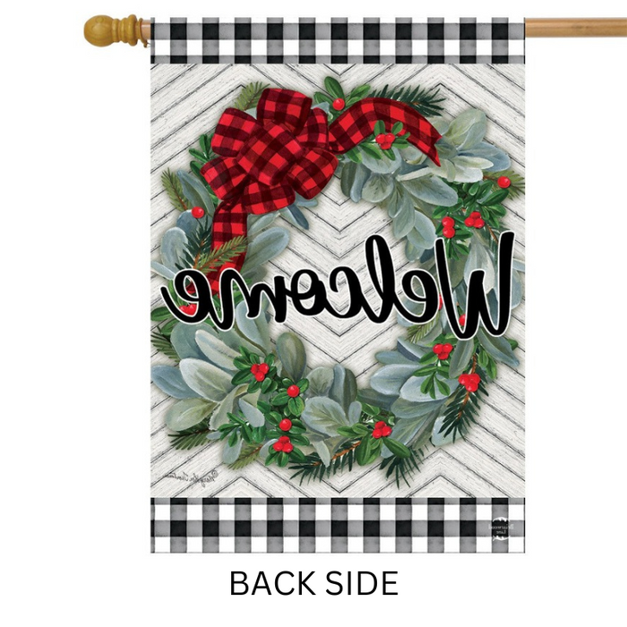 Winter Wreath Banner Flag