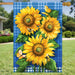 Blue Sunflowers Banner Flag