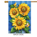 Blue Sunflowers Banner Flag