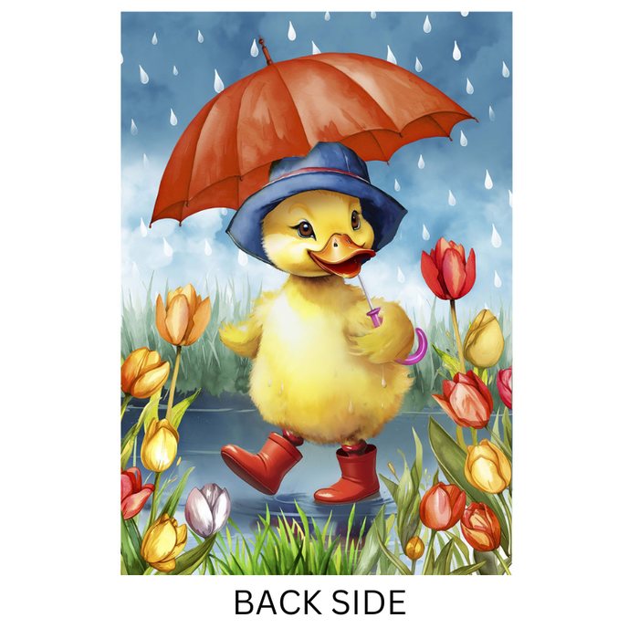 Rainy Day Duckling Decorative Flag