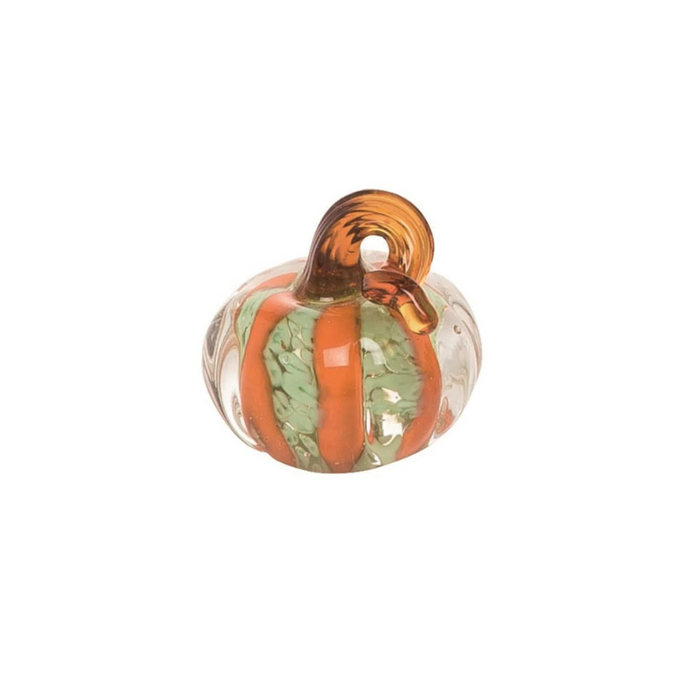 Green Mini Glass Fall Pumpkin