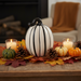 Black & White Striped Dolomite Pumpkin - Tall
