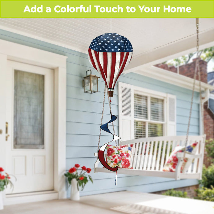 Wooden American Flag Hot Air Balloon Twister