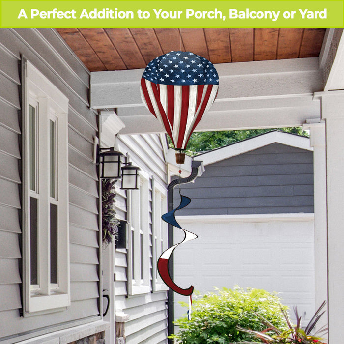 Wooden American Flag Hot Air Balloon Twister