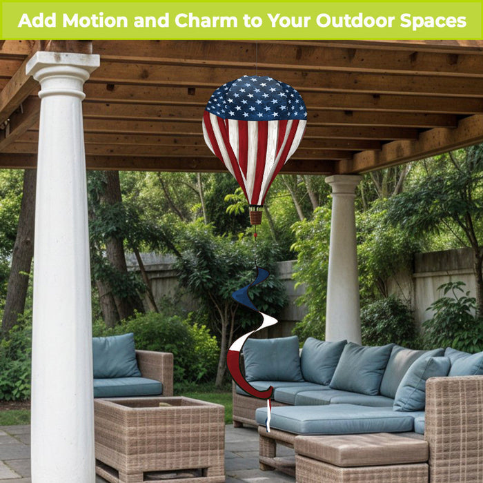 Wooden American Flag Hot Air Balloon Twister