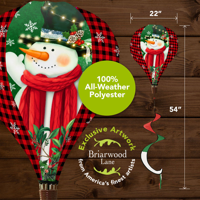 Snowman in Lights Hot Air Balloon Twister