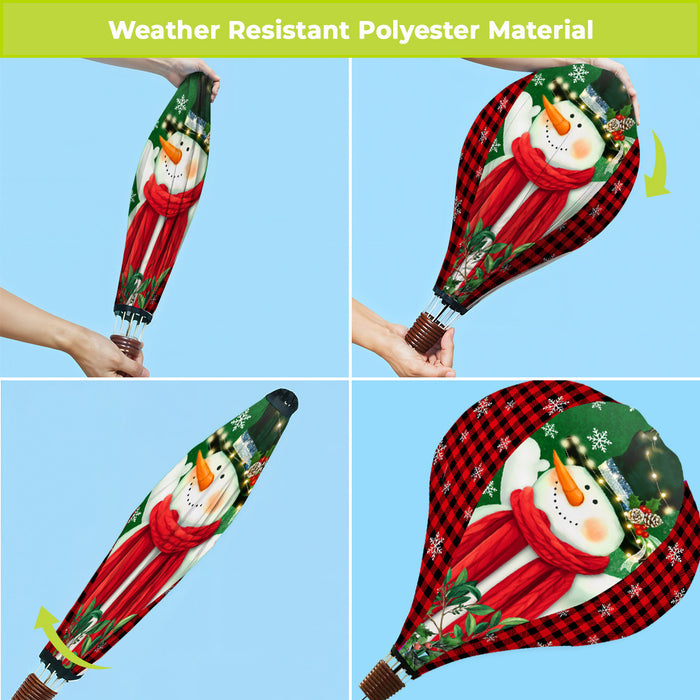 Snowman in Lights Hot Air Balloon Twister