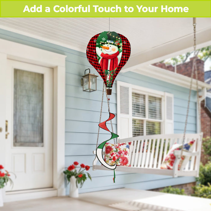 Snowman in Lights Hot Air Balloon Twister