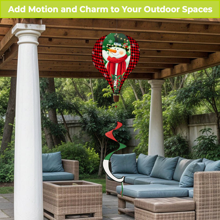 Snowman in Lights Hot Air Balloon Twister