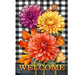 Checkered Mums Decorative Flag