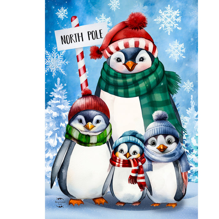 Penguin Family Decorative Flag