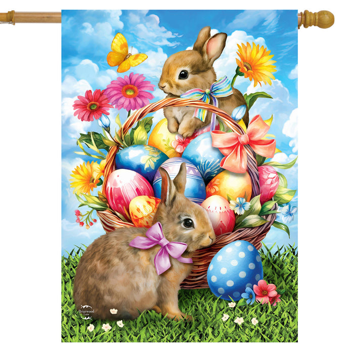 Springtime Bunnies Banner Flag