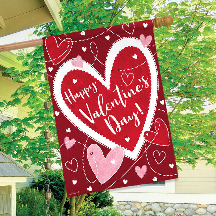 Heart Toss Banner Flag