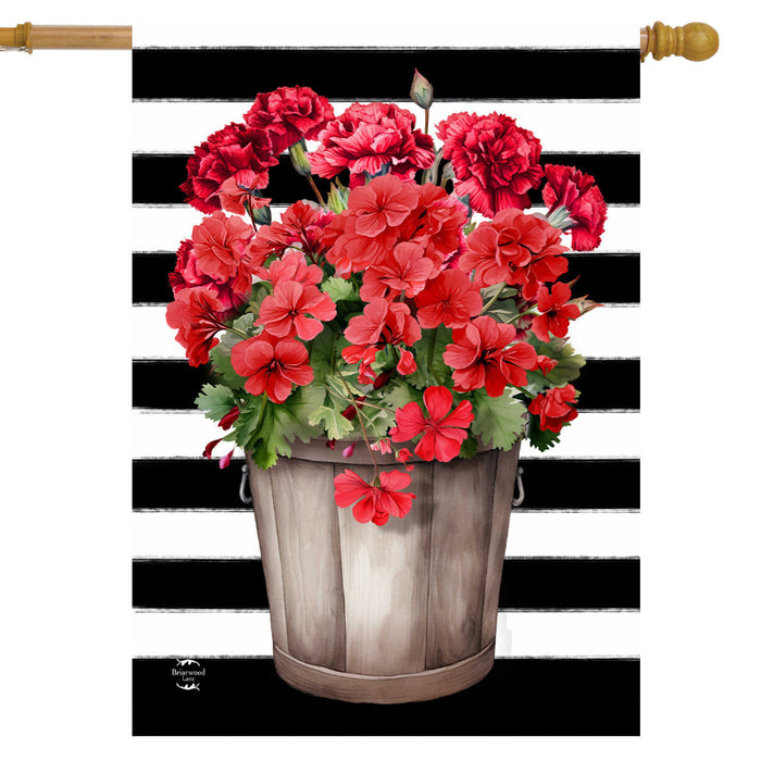 Striped Geraniums Banner Flag