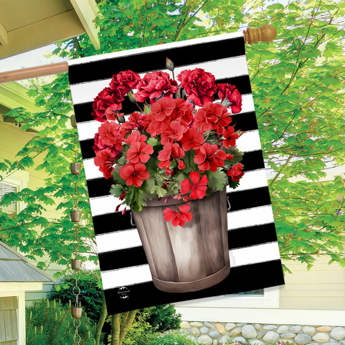 Striped Geraniums Banner Flag