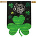Shamrock Burlap Banner Flag