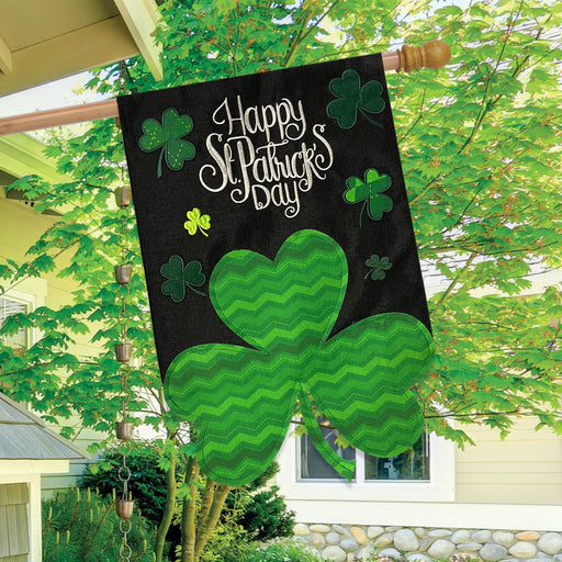 Shamrock Burlap Banner Flag