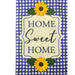 Blue Checkered Sunflowers Burlap Decorative Flag