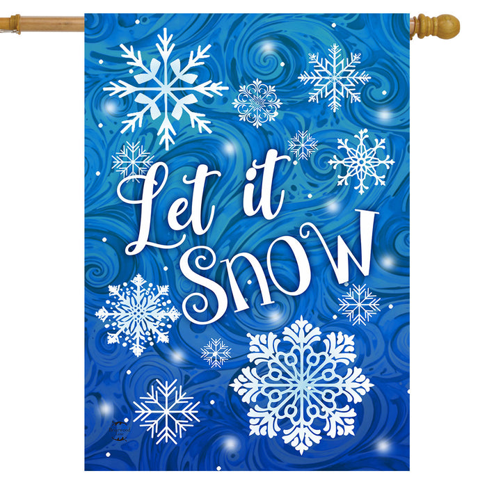 Let it Snow Snowflakes Banner Flag