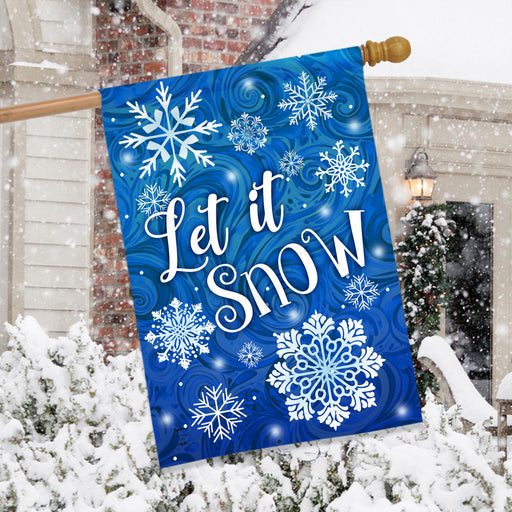 Let it Snow Snowflakes Banner Flag