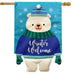 Winter Welcome Polar Bear Burlap Banner Flag